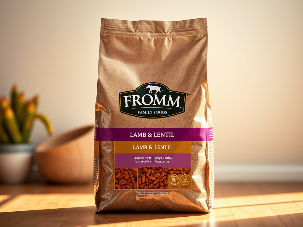 Fromm Family Foods Lamb & Lentil Dry Dog Food is a high-quality blend designed to provide optimal nutrition for your furry friend. This 12 lb bag contains a wholesome mix of lamb and lentils, offering a great taste and a rich source of protein. Suitable for dogs of all sizes, this formula includes beneficial ingredients that promote overall health, including essential vitamins and minerals. It's perfect for dogs with sensitivities or those who thrive on limited-ingredient diets. If you're looking for a nutritious option that supports your dog's well-being, this could be a great choice!